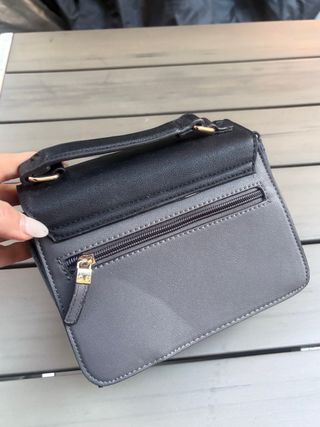 Borsa a mano Carpisa nera e grigia inserti in blu