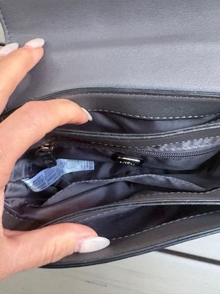 Borsa a mano Carpisa nera e grigia inserti in blu