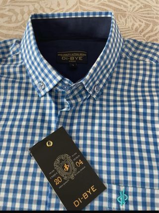 Camisa Di-Bye a cuadros azul y blanco talla 1