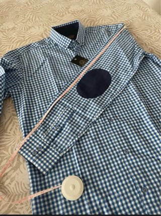 Camisa Di-Bye a cuadros azul y blanco talla 1