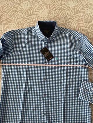 Camisa Di-Bye a cuadros azul y blanco talla 1