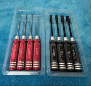 Set llaves Allen y cubo RC rojo y negro