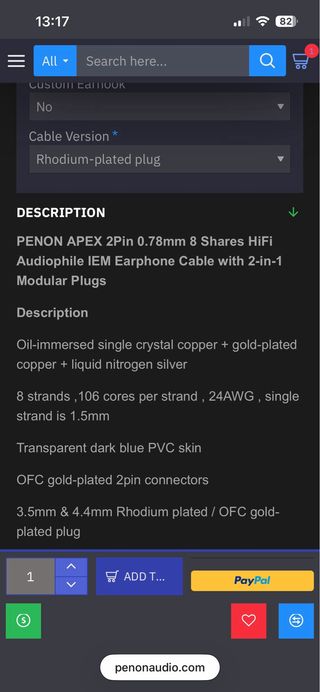 Cable iem Penon apex