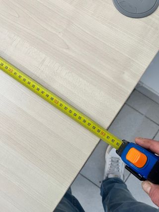 Mesa escritorio de oficina angular madera y metal