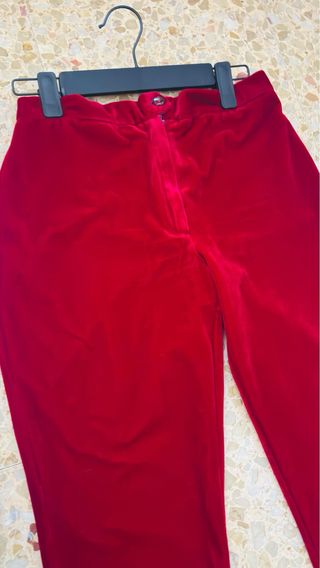 Pantalón campana terciopelo rojo