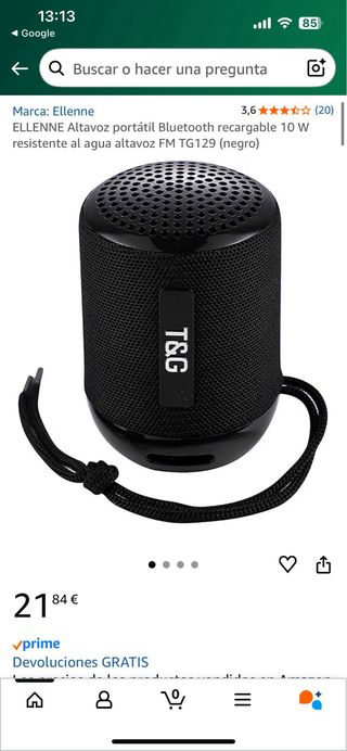 Altavoz Portátil T&G TG-129 Negro
