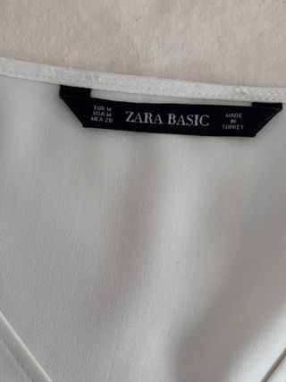 Camisa Zara Basic Blanca Mujer Talla M