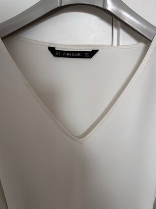 Camisa Zara Basic Blanca Mujer Talla M