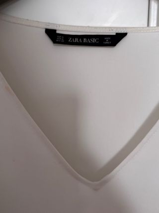 Camisa Zara Basic Blanca Mujer Talla M