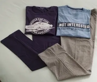 Lote 2 pijamas manga larga. Talla S hombre