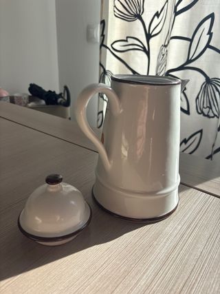 Jarra Cerámica Vintage Frutas Pintada Mano