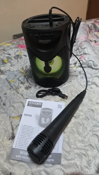 Altavoz Karaoke BONTEMPI 50W + Micrófono + Luces