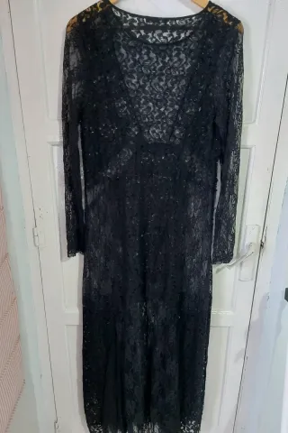 Vestido Zara Encaje Negro Talla L
