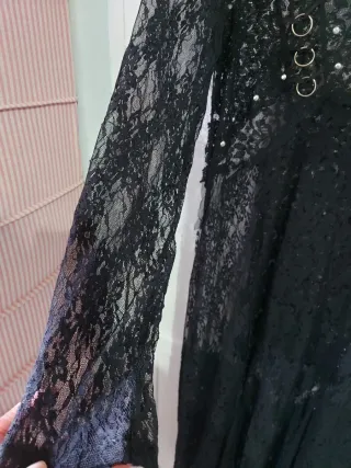 Vestido Zara Encaje Negro Talla L