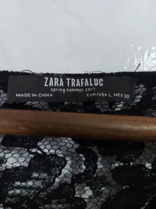 Vestido Zara Encaje Negro Talla L