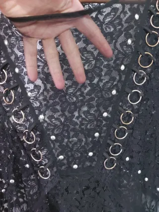 Vestido Zara Encaje Negro Talla L