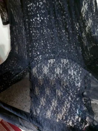 Vestido Zara Encaje Negro Talla L