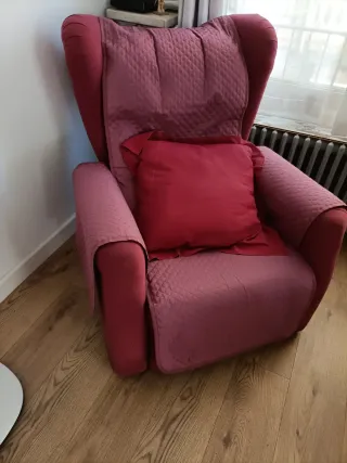 Sillón reclinable rosa/rojo