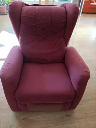 Sillón reclinable rosa/rojo