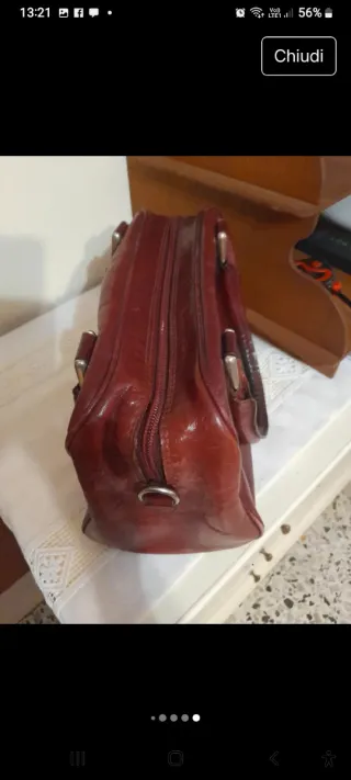Borsa a bauletto pelle rossa