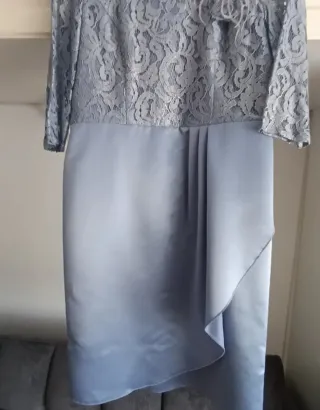 Vestido de fiesta Carfi azul plateado talla 44