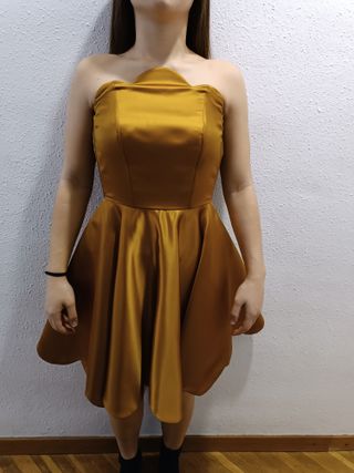 Vestido Dorado Rocío de Melero Talla 40