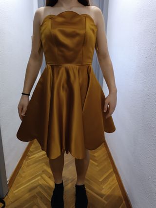 Vestido Dorado Rocío de Melero Talla 40