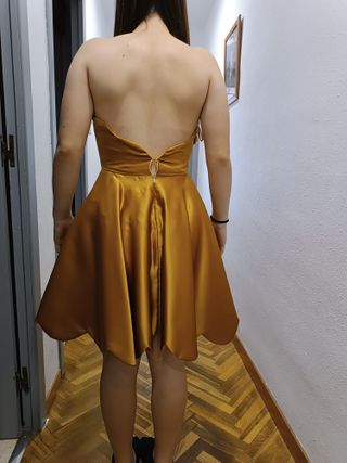 Vestido Dorado Rocío de Melero Talla 40