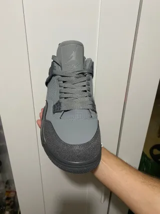 Tenis Air Jordan 4 Gris y Blanco