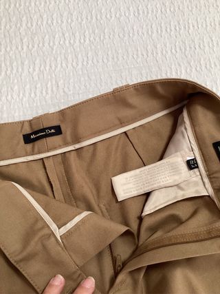 Pantalón Massimo Dutti Mujer T38 Marrón