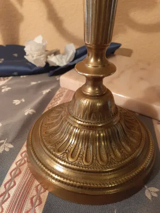 Pareja Candelabros Bronce 3 Brazos