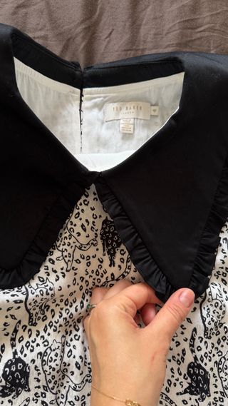 Vestido Ted Baker Talla 4 Negro/Blanco