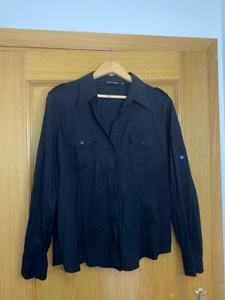 Camisa Negra Punto Roma Talla XL