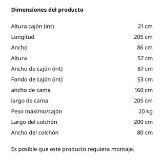 Estructura de cama nido negra nueva