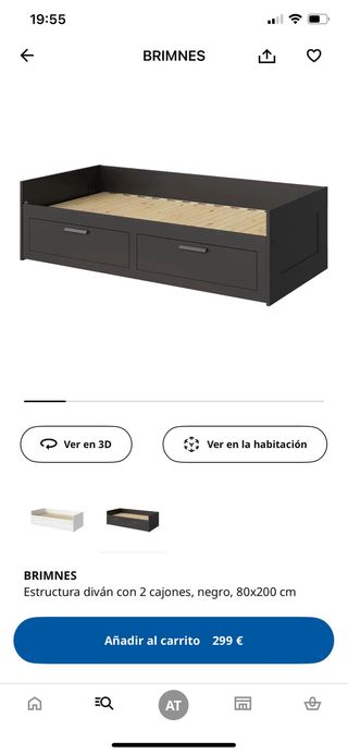 Estructura de cama nido negra nueva