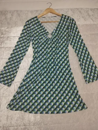 Vestido vintage estampado geométrico
