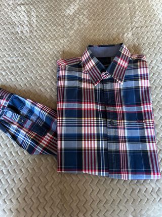Camisa Mc Gregor cuadros azul y rojo, talla M