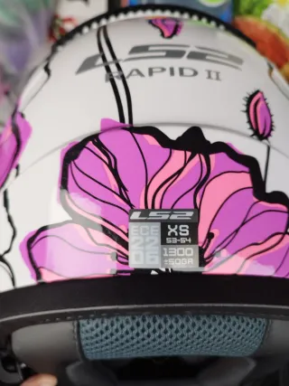 Casco Moto LS2 Flores Rosa Intercom Sena