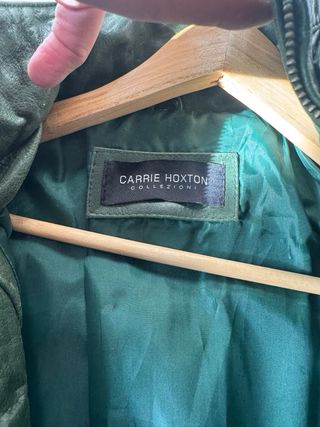 Chaqueta de piel verde