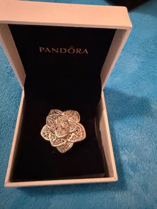 Sortija  Plata Ley Flor ajustable