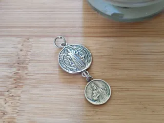 Colgante unisex San Benito y Judas plata925