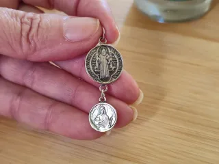 Colgante unisex San Benito y Judas plata925