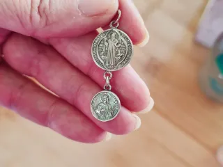 Colgante unisex San Benito y Judas plata925