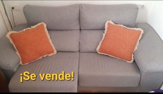 Sofá 2 plazas extensible gris