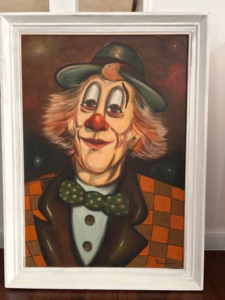 Quadro ad olio del pagliaccio