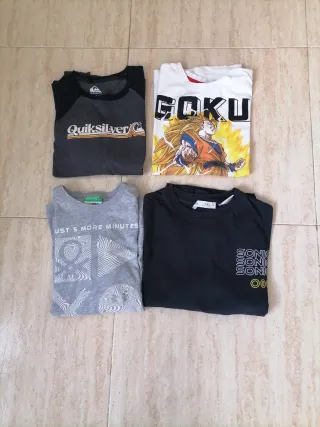 4 Camisetas Manga Larga Niño Talla 10/12