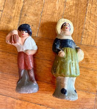 Conjunto figuras belén antiguo