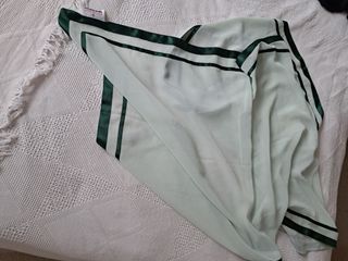 D'ORSAY Pashmina verde agua con ribete de seda