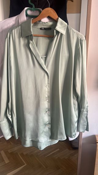 Camisa Zara verde M/38