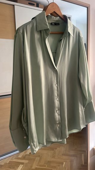 Camisa Zara verde M/38